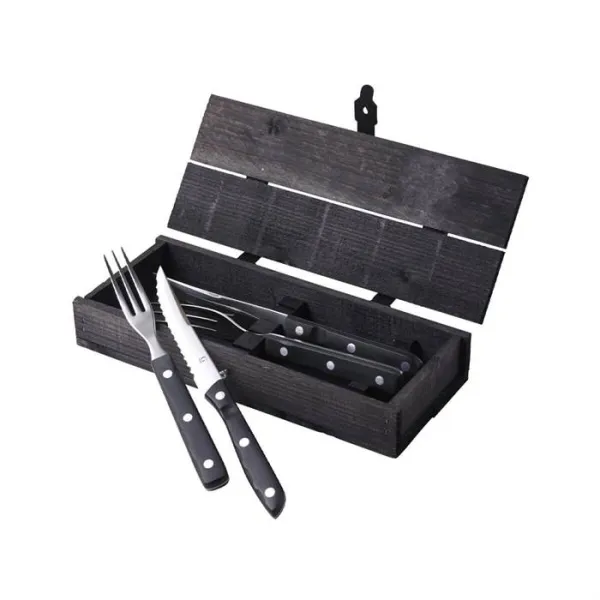 Gense Old farmer steak-/grillbestikk 4 deler - Svart/stål