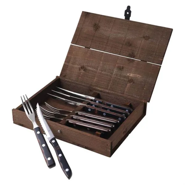 Gense Old farmer steak-/grillbestikk 8 deler - Tre/stål